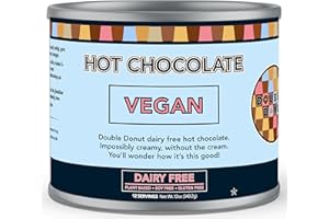 DOUBLE DONUT COFFEE Double Donut Dairy Free Hot Chocolate Mix, Non Dairy Instant Vegan Hot Chocolate Mix, 12 Ounce
