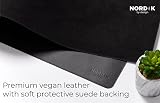 Nordik By Design Leather Desk Mat Cable Organizer Pebble Black 89x43cm view 4