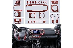 CARLIMEKI Tacoma Interior Modifications, Moulding Cover Trims Custom Fit for Tacoma Gen 3rd (2016-2023), (Outfit 01, Carbon Red)