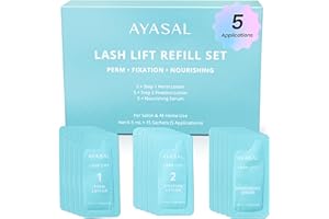 AYASAL Lash Lift Kit Refills: Step 1+2 Refill Set, Korean Thio-Free Lash Perm - Professional Long Lasting Results up to 6-8 W