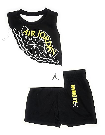 black and yellow infant jordans