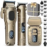 Vgrpro Hair Clippers & Trimmers Set for Men Professional, Waterproof Electric Razor Foil Shaver for Men Face Beard, Cordless for Hair Cutting, 4-Speed Setting, LED Battery Display, Barber or Home Use