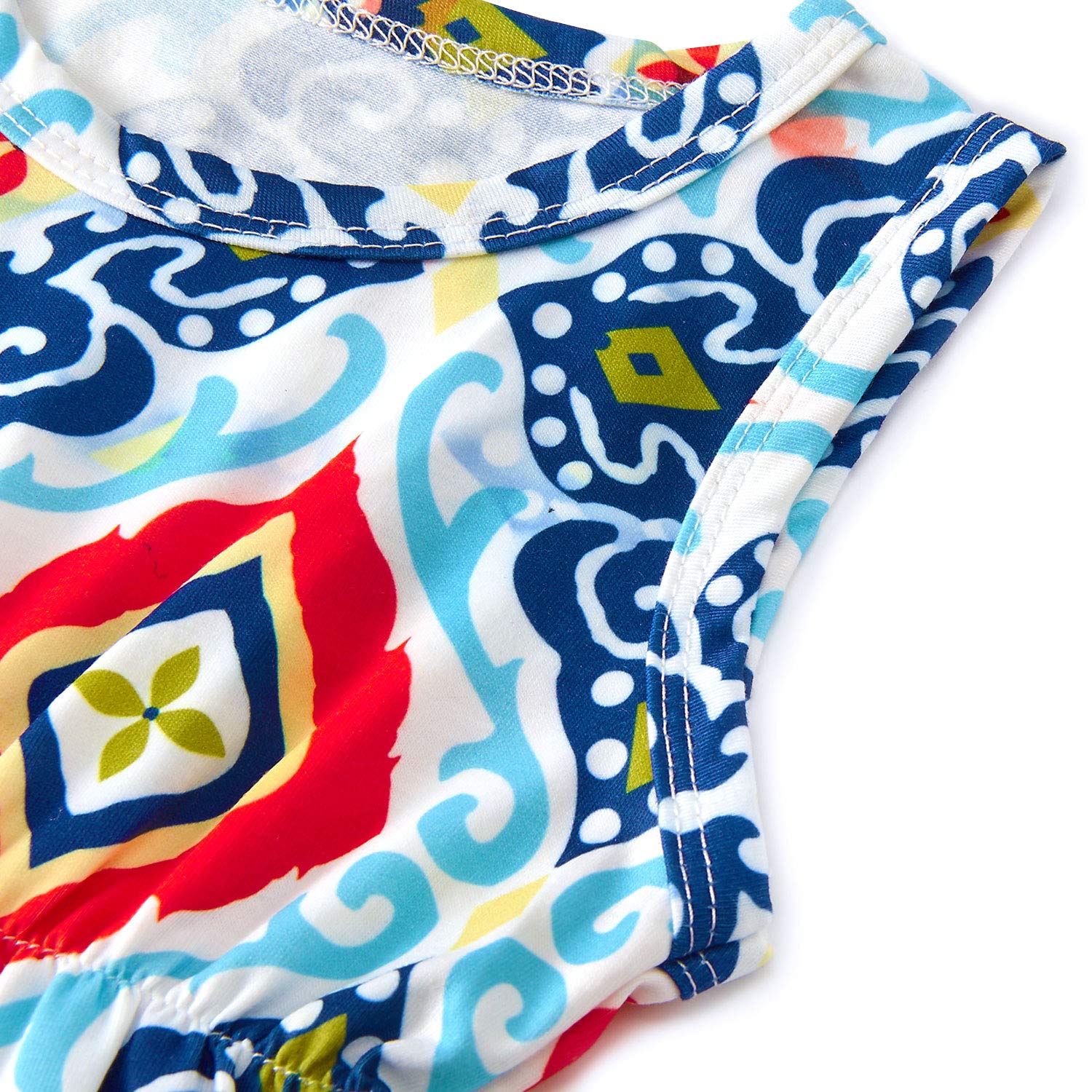 RAISEVERN Chic Imprimer sans Manches Onesie Whit Romper avec la tête des Tenues Quotidiennes Taille 90