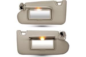 UMISHI Driver/Left & Passenger/Right Sun Visor Fit for Nissan Altima 2013 2014 2015 2016 2017 2018 with Light Switch 96401-3TA2A Beige