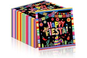 Kolldenn 40 Pack Mexican Fiesta Napkins Cinco De Mayo Colorful Disposable Paper Napkins for Mexican Taco Themed Table Decor BBQ Birthday Party Decorations(Happy Fiesta)