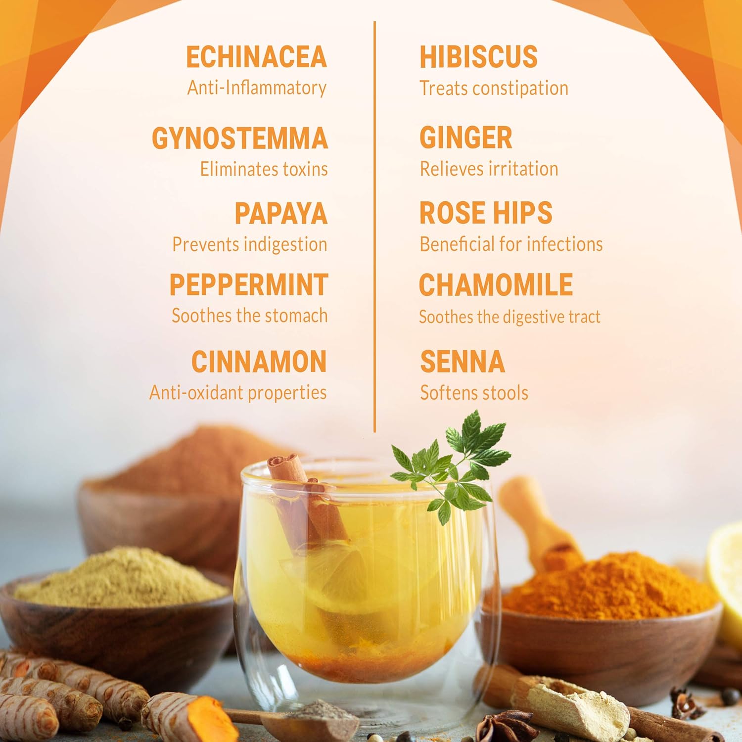 Total Tea Caffeine Free Detox Tea - All Natural - Slimming Herbal Tea for Gentle Cleansing - 25 Tea Bags : Herbal Supplements : Grocery & Gourmet Food