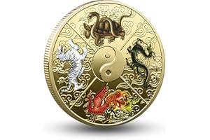 Gimilang Chinese Ancient Mythical Creatures Lucky Coin Lottery Ticket Scratcher Tool - Chinese Good Luck Charms Challenge Coin