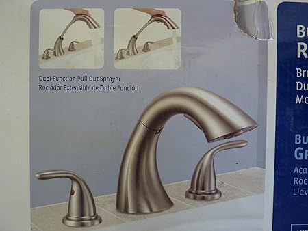Glacier Bay Builders 2 Handle Deck Mount Roman Tub Faucet Brushed