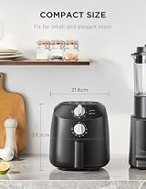 Midea Compact 2L Air Fryer 12 Presets 1150W Black Kitchen Space-Saving view 5