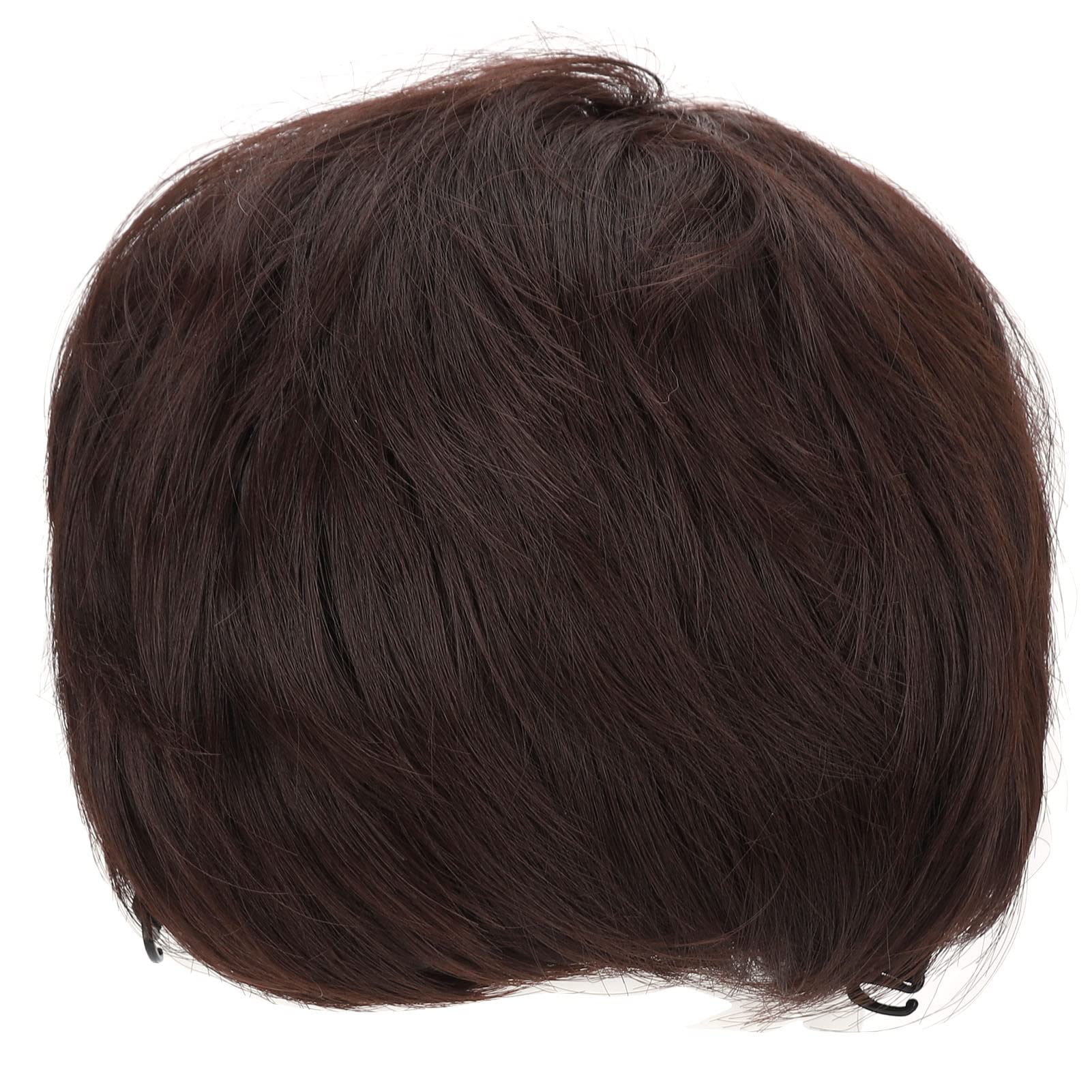 Mens Short Dark Brown Wig, Layered Natural Fluffy Handsome Breathable Mesh Fashionable Short Hair Wig, Cosplay Halloween Costume Party Breathable Mesh