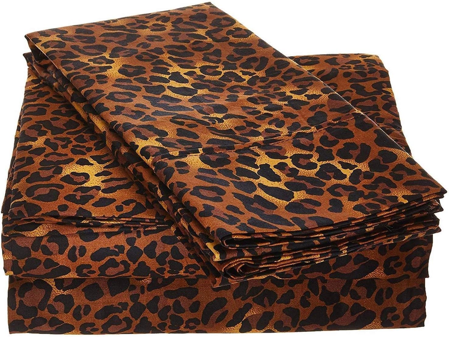 Rajlinen Queen Sheet Set - (60 x 80) 400 Thread Count Egyptian Cotton -Made Specifically for Camper & Motorhomes Leopard Print