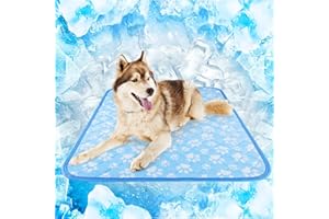 【Standard】 Dog Cooling Mat Rywell Large Pet Cooling Pad with Arc-Chill Q-Max＞0.5, Color-Changing Fabric, Washable & Chew-Proo