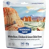Backpacker's Pantry White Bean, Chicken, and Green Chile Stew | 1-Pack | 46g Protein | 540 Cal | Gluten Free, Nut Free | Made in the USA | Freeze Dried Meal &amp; Camping Food