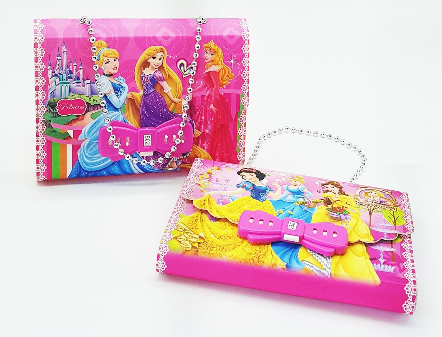 my party suppliers girl's princess secret diary with sling bag (multicolour, frzndrysling) - set of 2