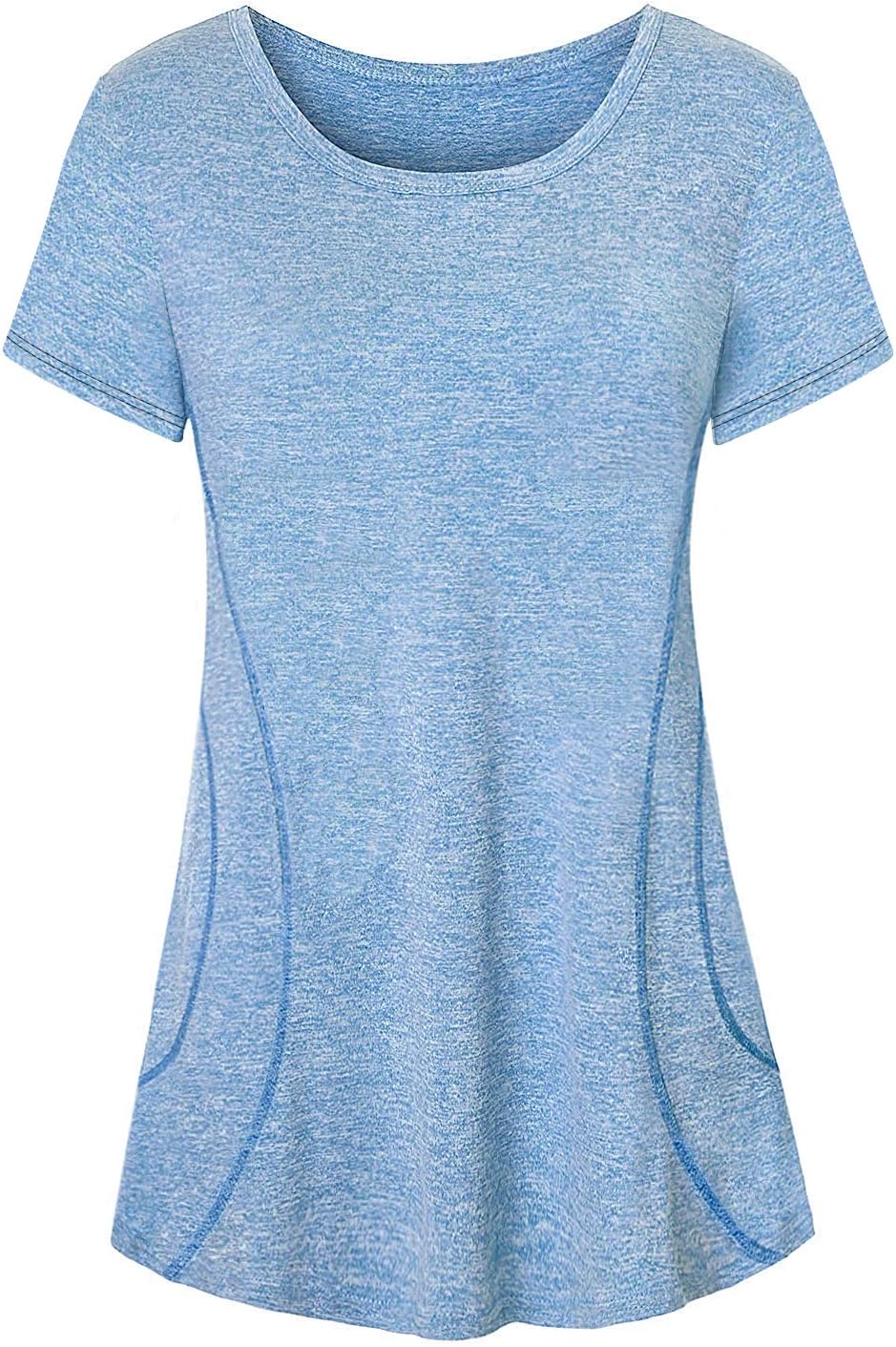 Womens Yoga Running Tops Long Sleeve Crew Neck Casual Loose Gym Shirts