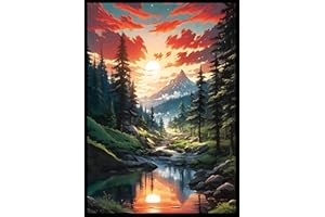 KIIRANSR MTG Card Sleeves - Taiga(Red Green) - Fantasy Dual Lands Series - Ultra Clear Front & Matte Finish Back, 100 Count Standard Size TCG Art Sleeves for Magic The Gathering