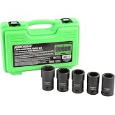 OEMTOOLS 37384 5 Piece Budd Wheel Socket Set For Domestic And Imported Trucks, Lug Nut Impact Socket Set, Combination Set For Wheel Studs