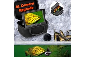 [FishPRO® 2026 Upgrade] Underwater Fishing Camera - [No Slide Off] 7'' Ice Fishing Camera Underwater 1200TVL w/Bracket,12pcs IR + 12pcs LED, 4,500mAh, Portable Fish Finder Ice Fish Gifts for Men, 65ft