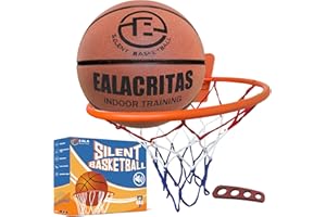 EALACRITAS Ealacrita Compress Groove-Grip Silent Basketball & Hoop Gift Set - High-Density Foam with Textured Surface, All-Weather Indoor Practice, Ready-to-Give Pro Training Kit