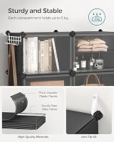 SONGMICS Interlocking Shoe Rack 6-Slot Modular Storage Cabinet with Doors view 4