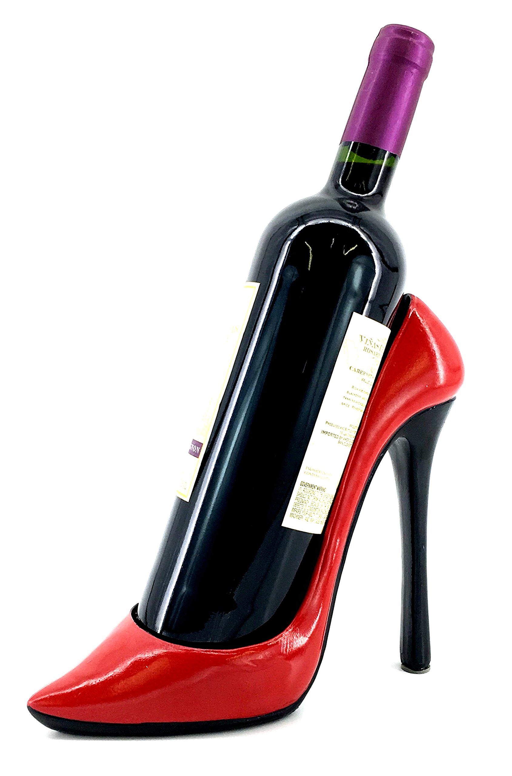Galleon Bellaa 21381 Wine Bottle Holder Shoe Red Black High Heel Shaped Stiletto