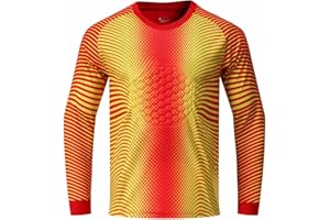 Hansber Kids Youth Goalie Shirts Padded Long Sleeve Soccer Goalkeeper Jersey Football Uniform