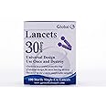 Easy Glide 30 Gauge Lancets - Comfortable and Accurate Blood Glucose Testing - Fits Most Lancing Devices (100ct)