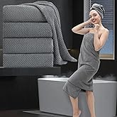Extra Large Bath Towel Set of 4 (35"x70"),Oversized Bath Sheet Super Soft Highly Absorbent Jumbo Bathroom Towel Set Microfibers Quick Dry Shower Towel for Hotel,Bathroom,Guest,Spa,Gym (Dark Gray)