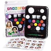 Snazaroo Face Paint Kit Ultimate Party Pack, 12-Color Palette with Brush, Sponge, Bio-Glitter and Guide - Non-Toxic, Water-Based, Easy Application for Kids, Adults, Parties, Halloween &amp; Events