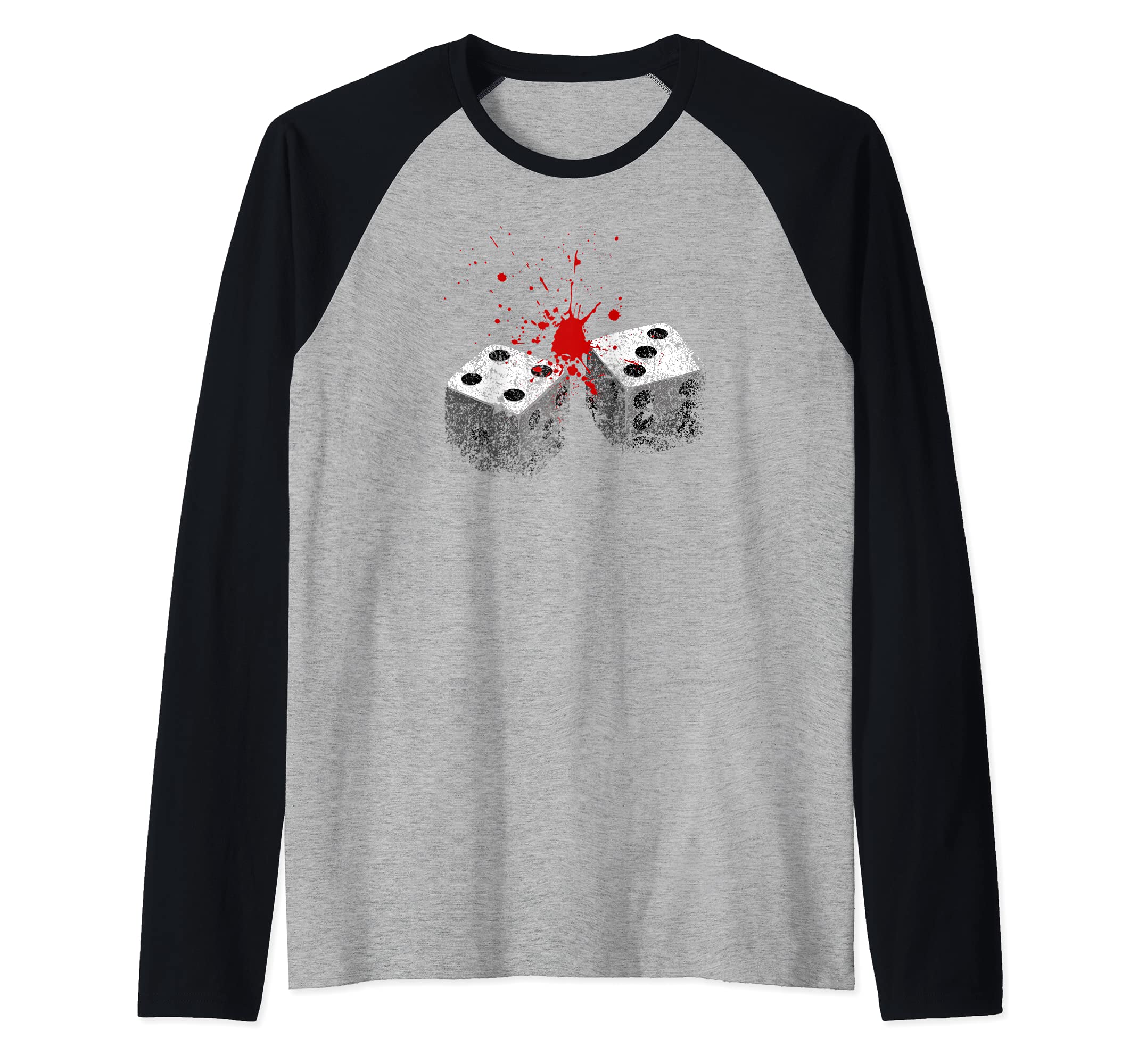 Lucky 7-Dice roll-Seven deadly sins-Gambling Raglan Baseball Tee