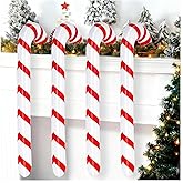 4 Pcs Christmas Inflatable Candy Canes, 35 Inch Blow Up Candy Sticks for Christmas, Red White Stripe Inflatable Canes for Xmas Party Indoor Outdoor Decorations