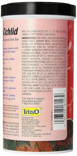 TETRACICHLID CICHLID FLAKES, FISH FOOD, CLEAR WATER ADVANCED FORMULA, 5.65 OUNCES