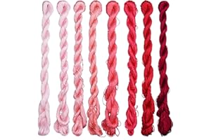 MINGGUXIUYI Natural 100% Silk Thread, Handmade Embroidery Thread Floss 8 Colors 110m Each (11)