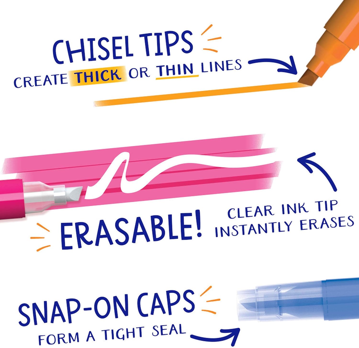 Crayola Take Note Erasable Highlighters, Cool School Supplies, Chisel Tip Markers, 6 Count: Toys & Games
