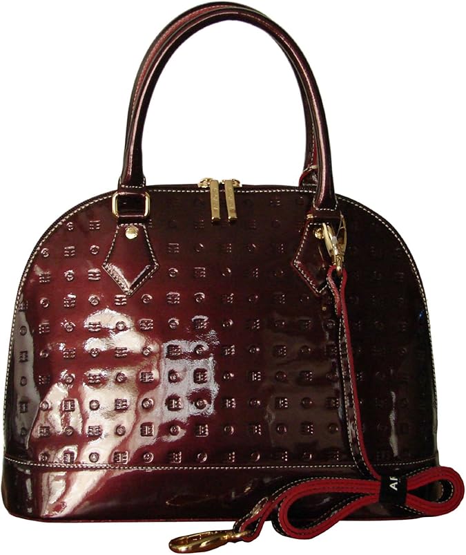 Arcadia Italian Patent Leather Handbag - Vinegar: Handbags: Amazon.com