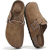 Project Cloud 100% Genuine Leather Footbed Clogs for Women - Memory Foam Arch Support Slippers for Women - Trendy Slip-ons Women's Mules & Clogs Sandals (Benton)