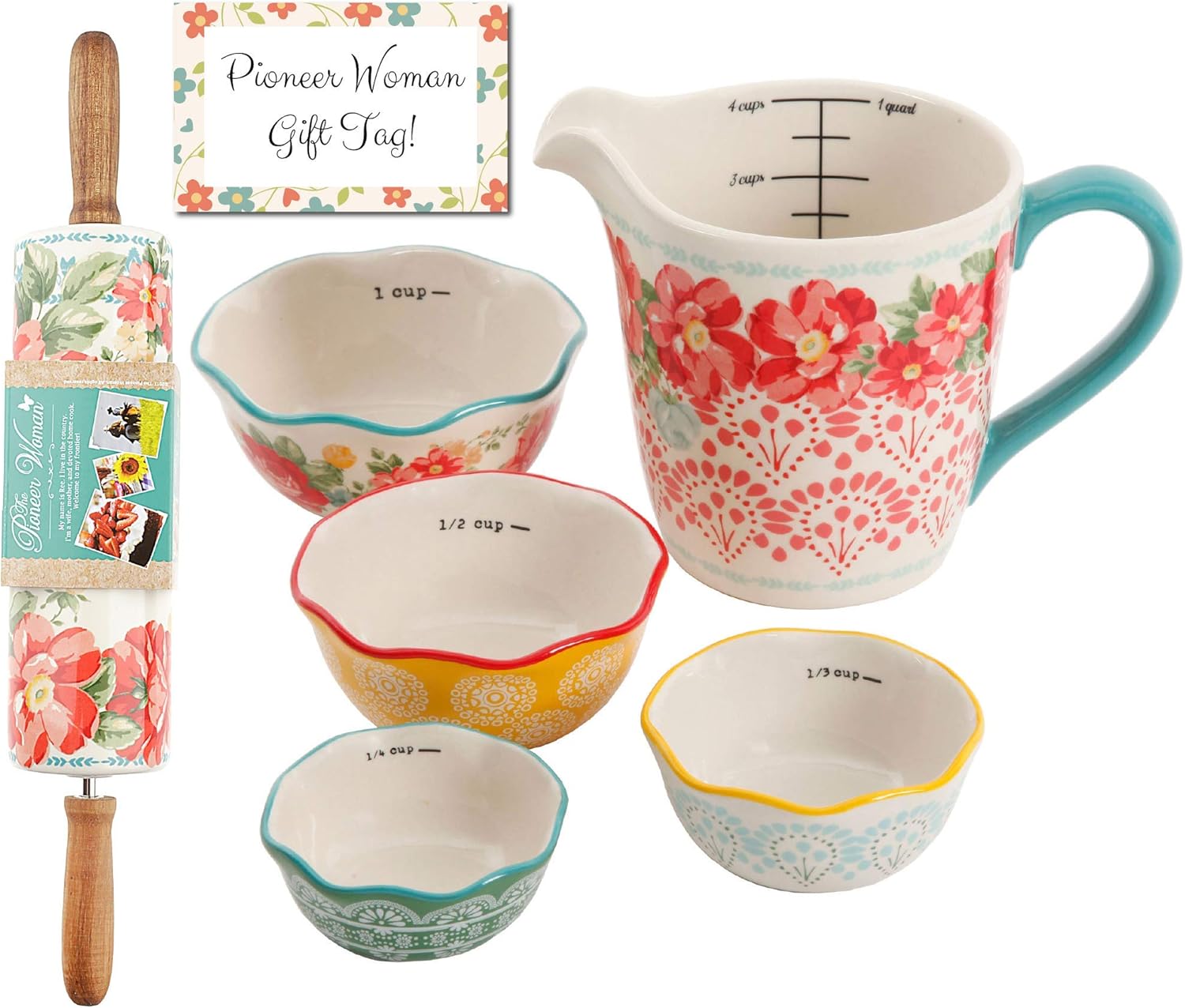 The Pioneer Woman Vintage Floral Baking Gift Set, 5 Piece Measuring Cup