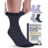Pembrook Ankle Diabetic Socks for Women & Men - 4 Pairs Bamboo Viscose Smooth Toe Seams, Non Binding, Moisture-Wicking, Wide Top Diabetic Ankle Socks for Women, Gray, Navy, Lilac, Aqua