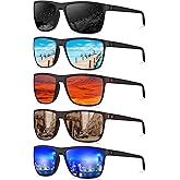 RSQQAV Polarized Sunglasses for Men Square Lightweight Frame Sun Glasses UV Protection for Driving Fishing Golf