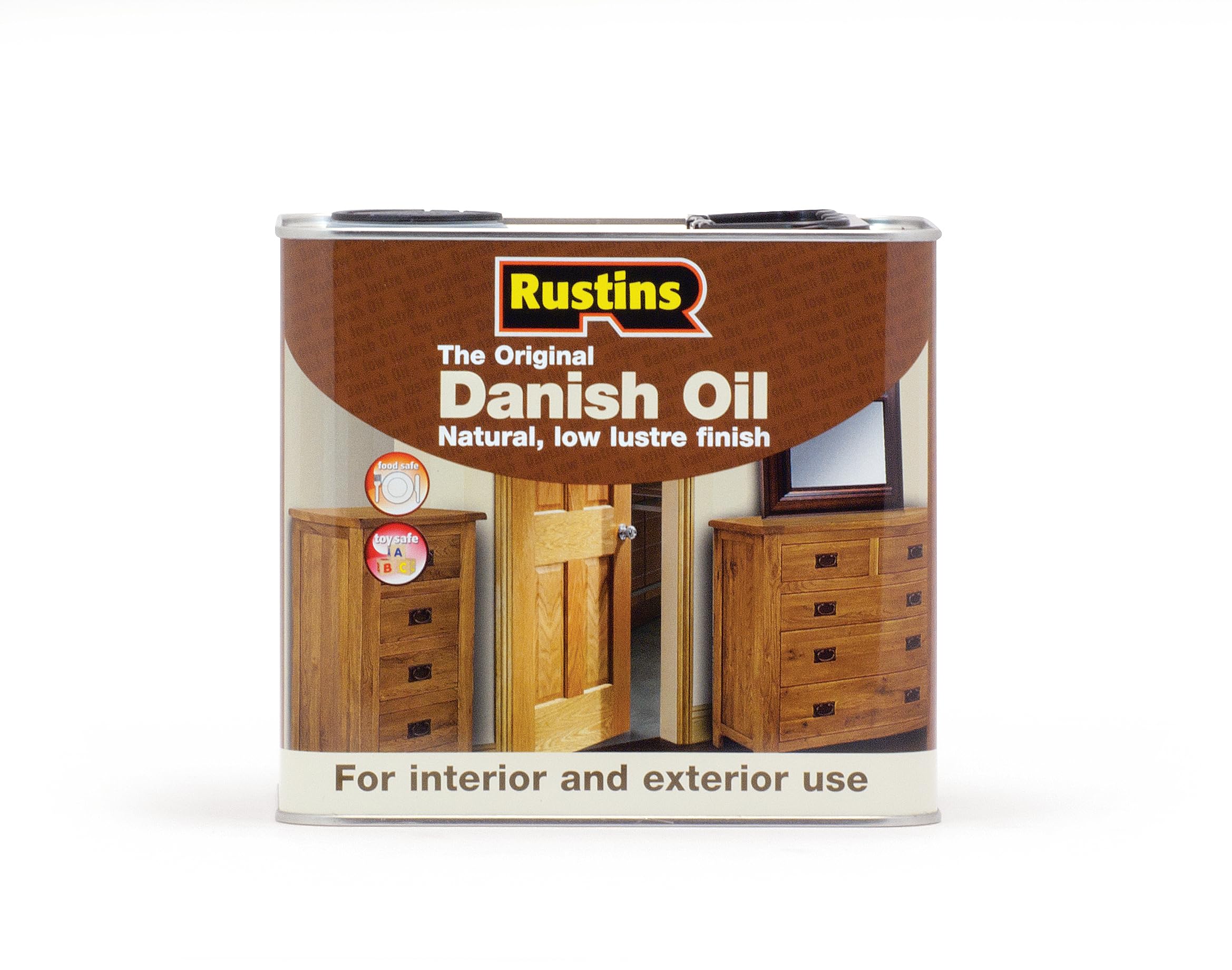Rustins DANO2500 Original Danish Oil 2.5 litres - Rich, Natural Glow - Enhances Wood Grain Beautifully, Professional-Grade Finish, Easy DIY Application