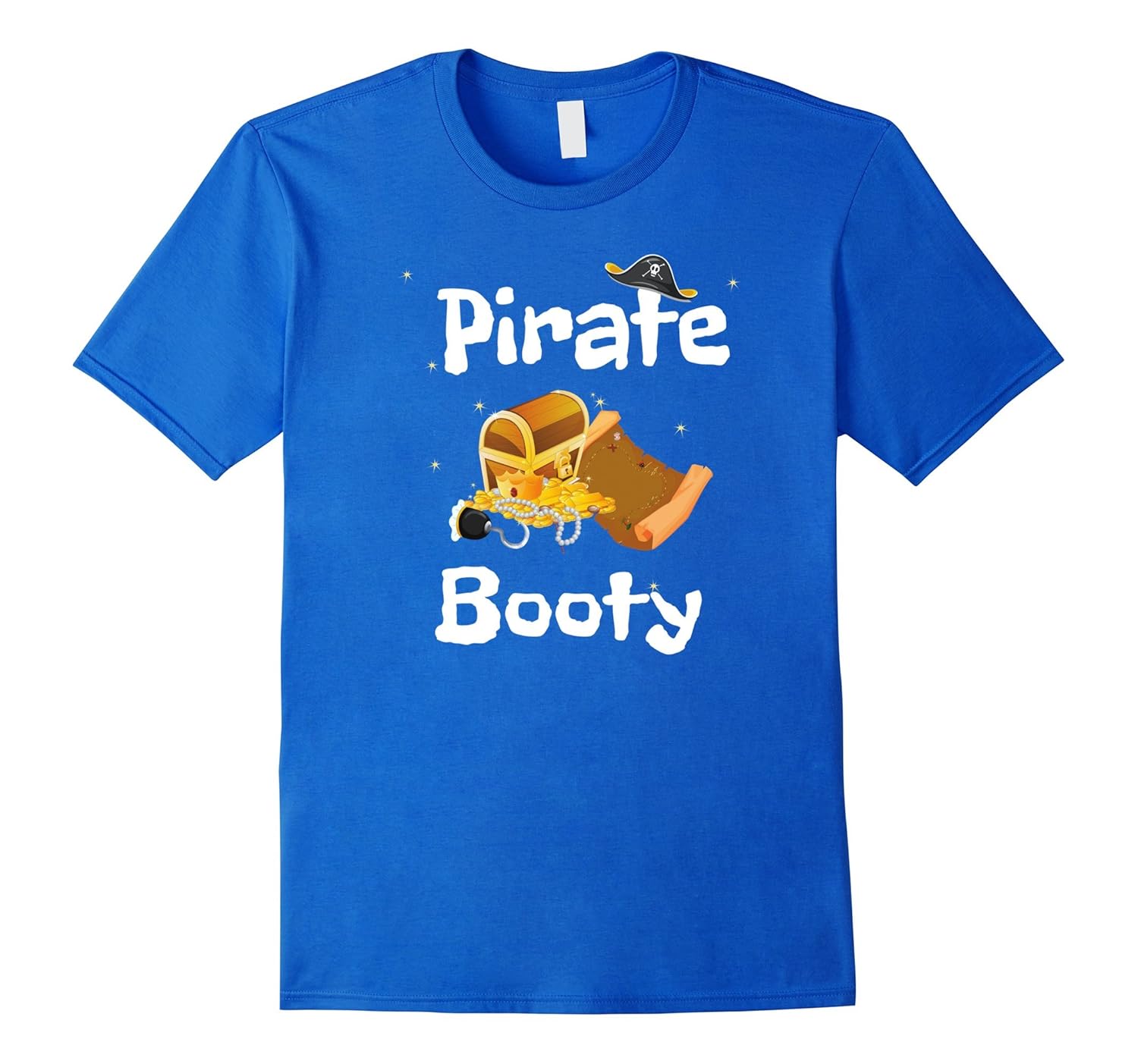 Halloween Adults Pirate Booty Gold and Treasure Map T-Shirt- TPT