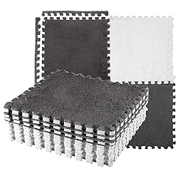 12 pcs Plush Puzzle Foam Floor Mat for Kids- Thick