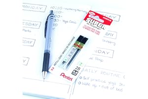 Pentel Hi-Polymer Super Lead Refills for Mechanical Pencils, 12 Leads Per Tube, 2B Grade, Dark Soft Lead For Sketching, 0.5mm