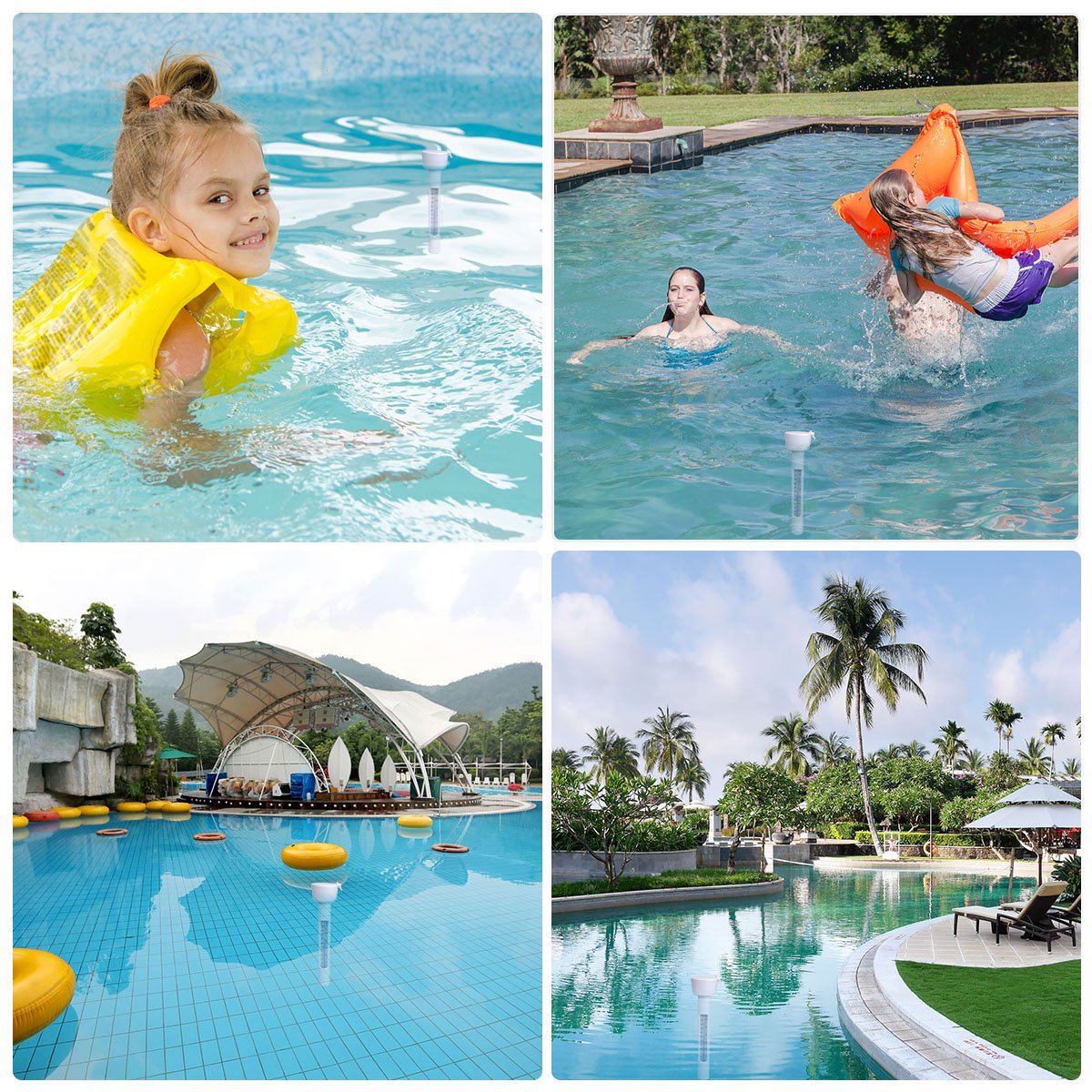 Magicfun Thermomètre Flottant de Piscine, avec Une Corde, Résistant aux Chocs pour Tous Les & piscines, Spas, Hot Tubs, Aquariums & Les Étangs du Poisson