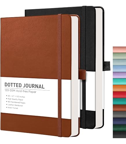 Amazon.com : RETTACY Dotted Journal Notebook, 2-Pack, 192 Numbered