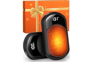 HOTDOT Hand Warmers Rechargeable, 3 Heat Levels (104–131°F) with AI Temp & Battery Display, Pocket Electric Hand Warmers, Fast Heating, Fits in Gloves, Gifts for Women & Men