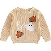 Halloween Baby Clothes Ghost Embroidery Sweater Knitted Pullover Sweatshirt Tops Toddler Fall Halloween Outfits
