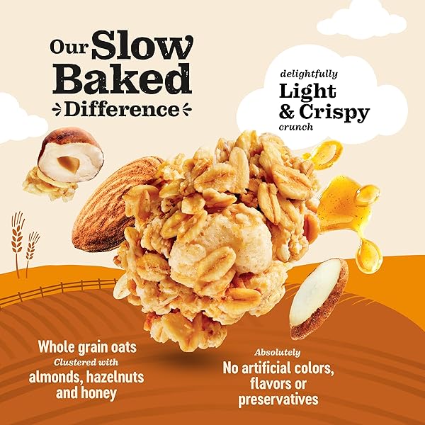 JORDANS SLOW BAKED GRANOLA | HONEY NUT GRANOLA WITH ALMONDS, HAZELNUTS AND HONEY | NO ARTIFICIAL FLAVORS, COLORS, OR PRESERVATIVES | BETTER FOR YOU SNACKS FOR ADULTS & KIDS | 11.4 OZ