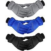 3 Pairs Kids Ski Snow Full Finger Multicolor Gloves Winter Waterproof Warm Mitten for Boy Girl Children (Black, Gray, Blue, 6-8 Years)