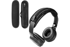 TUNYINSH Replacement Headphone Headband Cover for Sony Bose Beats JBL ATH Hyperx Skullcandy Headphones, Headphone Band Cushion with Pull Chain and Hooks (Black) (Black Headband Cover)